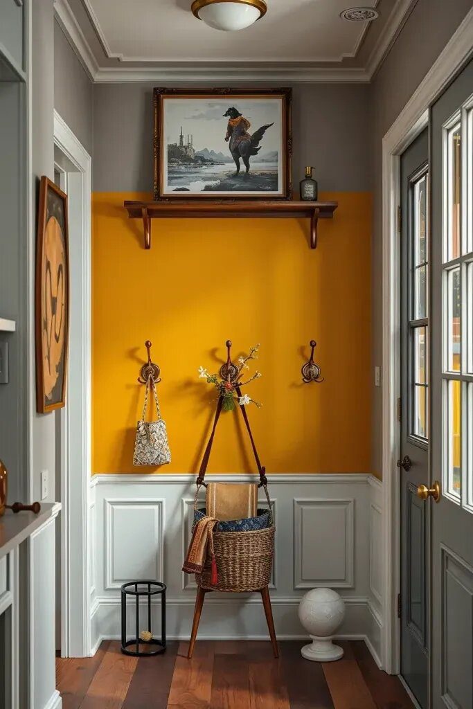 Hand-Painted Wall Hooks for a Stylish Entryway Detail