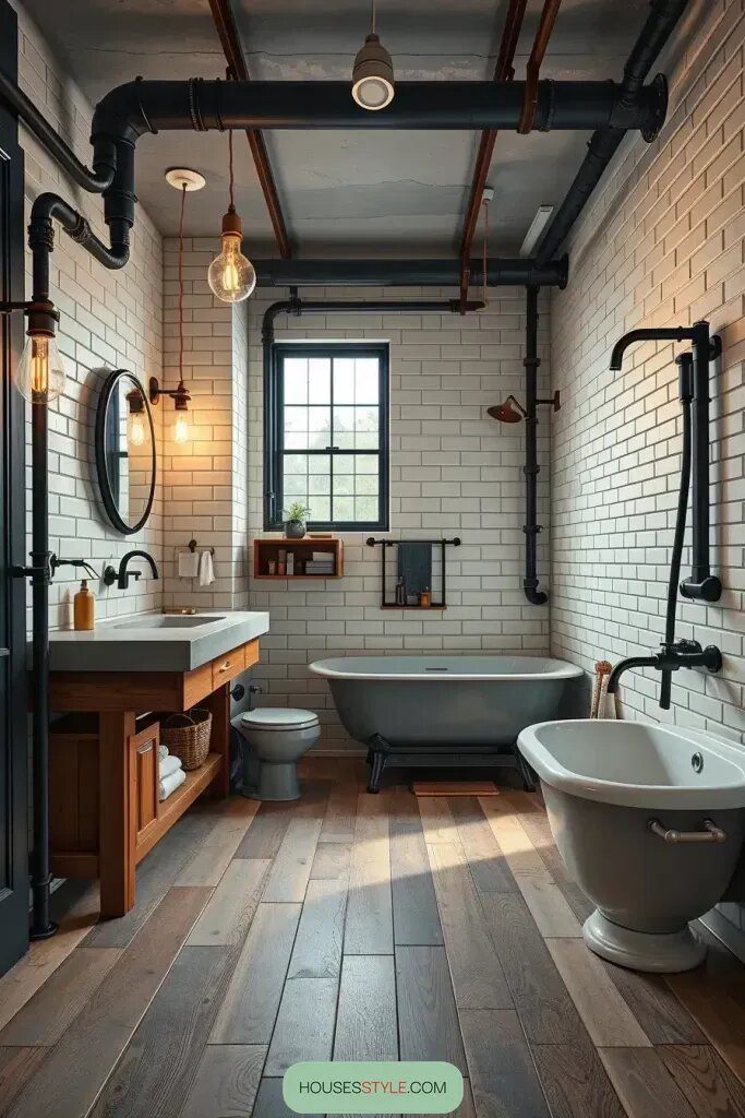 Turning Old Factories Into Wood-Tiled Bathrooms