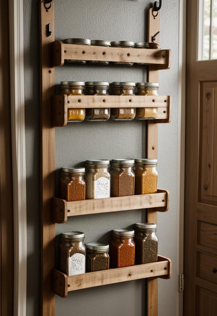 10. DIY Rustic Spice Rack
