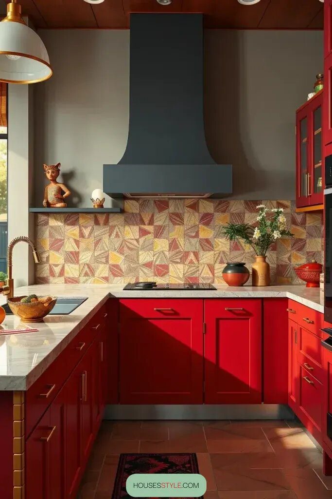 Bold Backsplash Pairings for Red Cabinetry - photo 2
