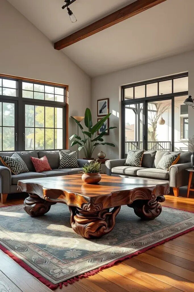 Hand-Carved Coffee Tables for the Living Room