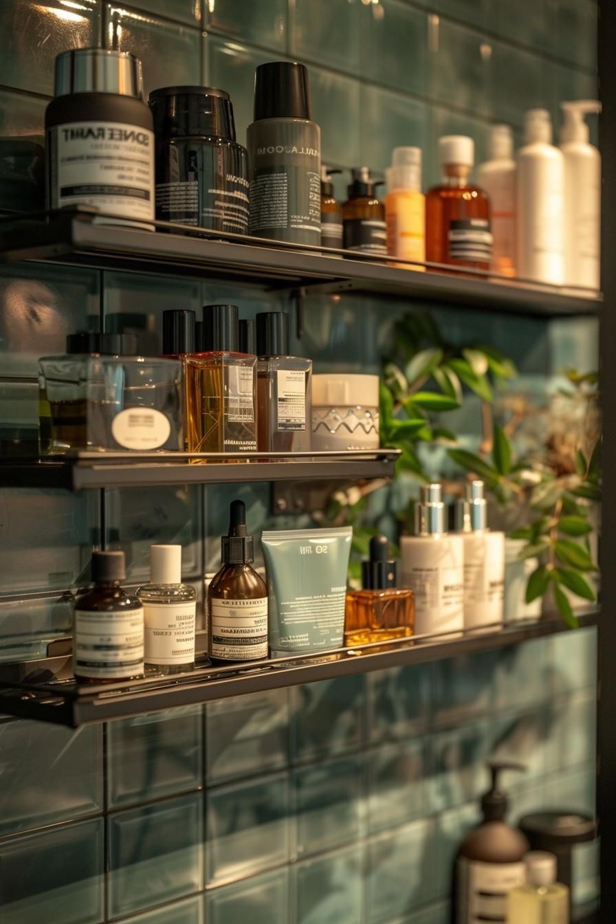 10. Spice Rack Turned Bathroom Storage