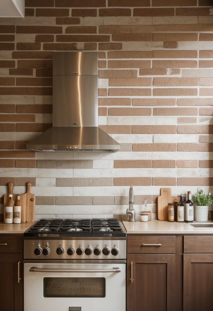 19. Faux Brick Kitchen Wallpaper Ideas - photo 2