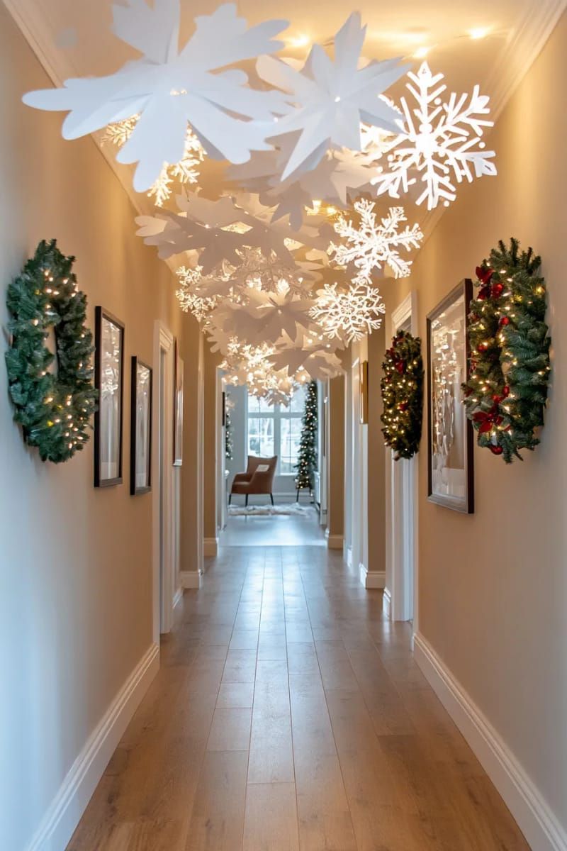 3. Floating Snowflake Clouds for the Hallway