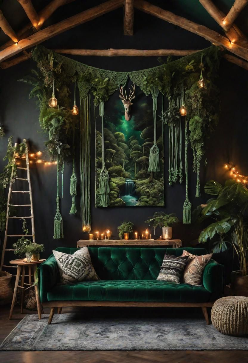 20. Dreamy Dark Boho Oasis