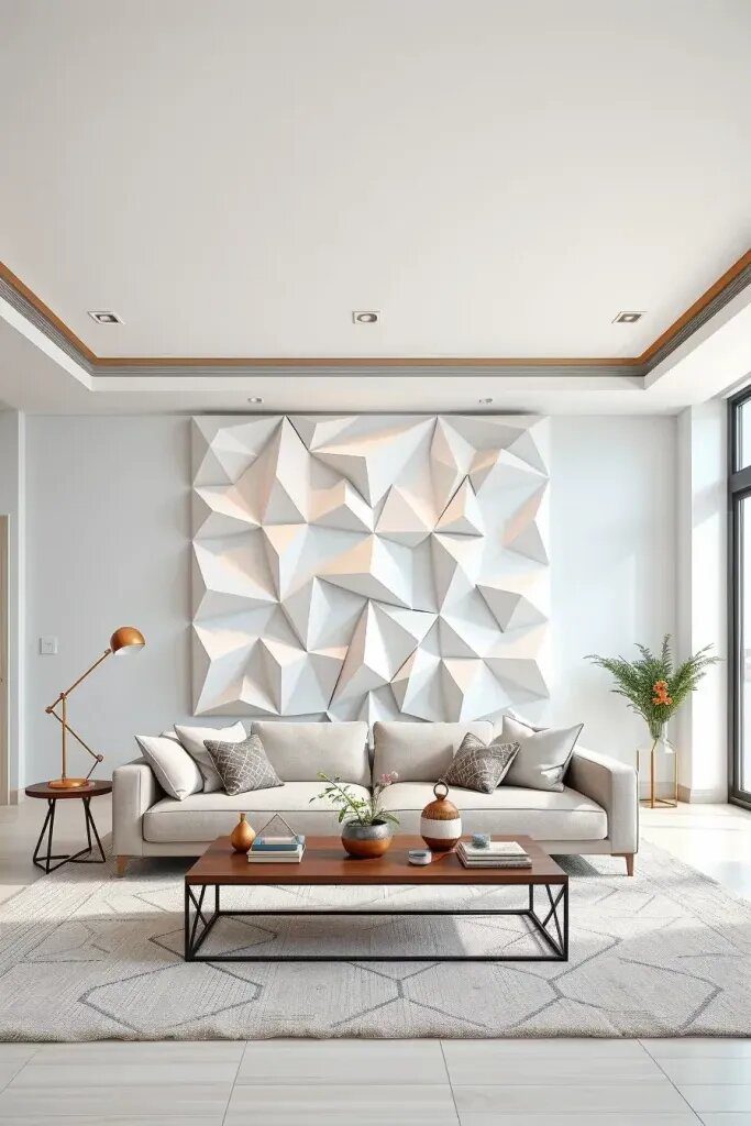 8. Bring Texture With 3D Geometric Wall Panels
