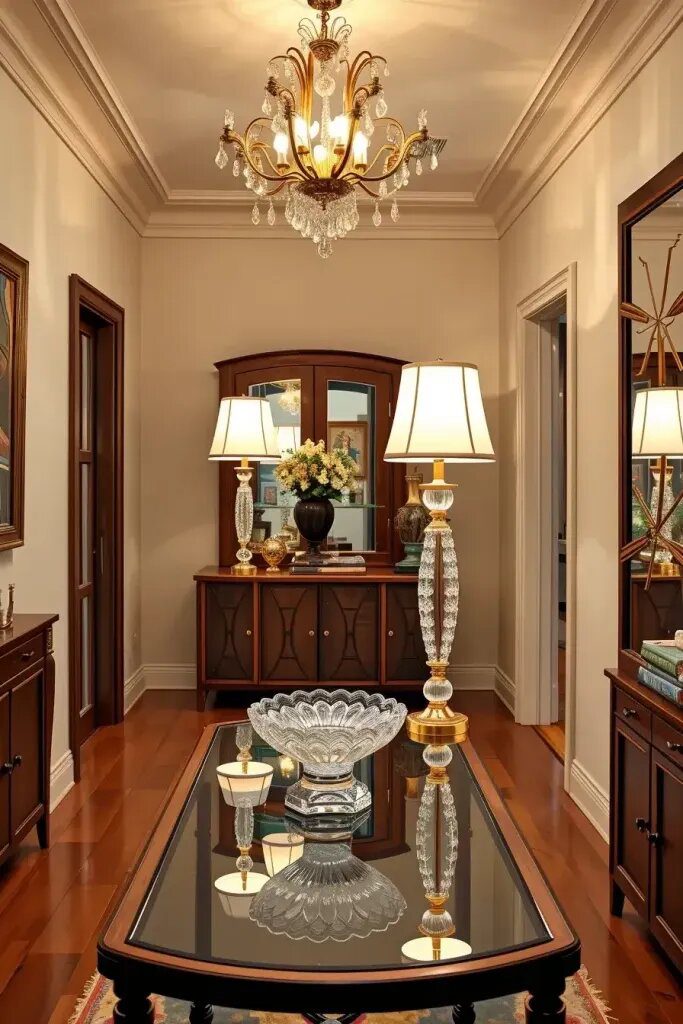 Subtle Glamour Through Crystal and Glass Accents