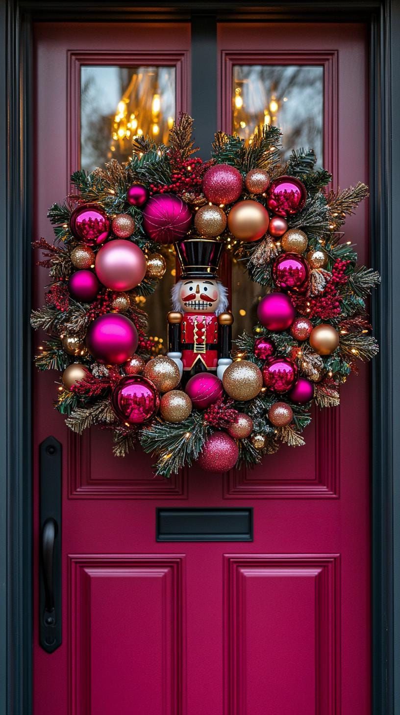 7. Nutcracker-Themed Wreath Display