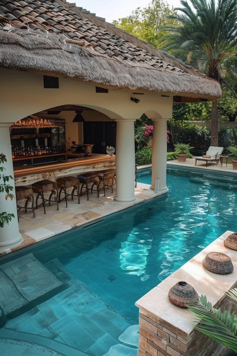 7. Sunken Poolside Bar Ideas