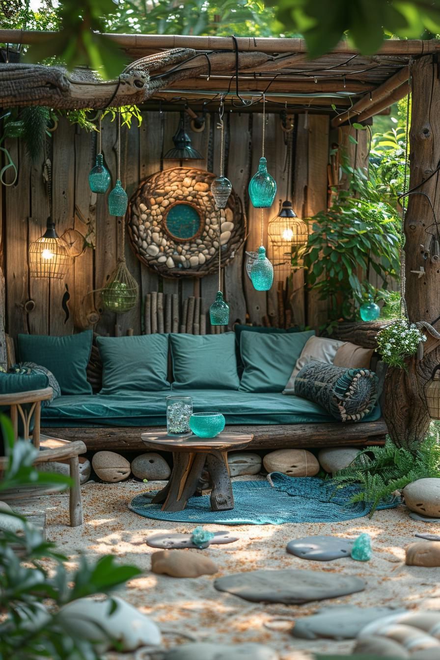 6. Coastal Driftwood Decor for Small Gardens