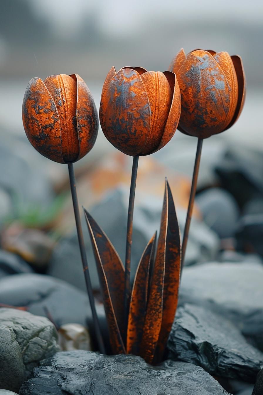 4. Metal Tulip Sculpture Designs