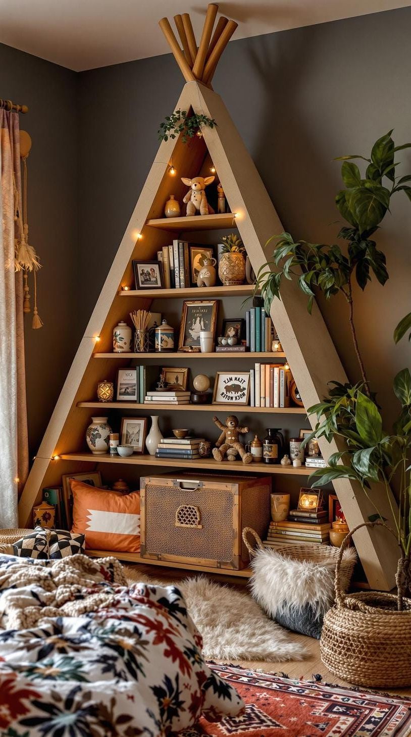 10. Add A Teepee-Shaped Bookshelf - photo 2