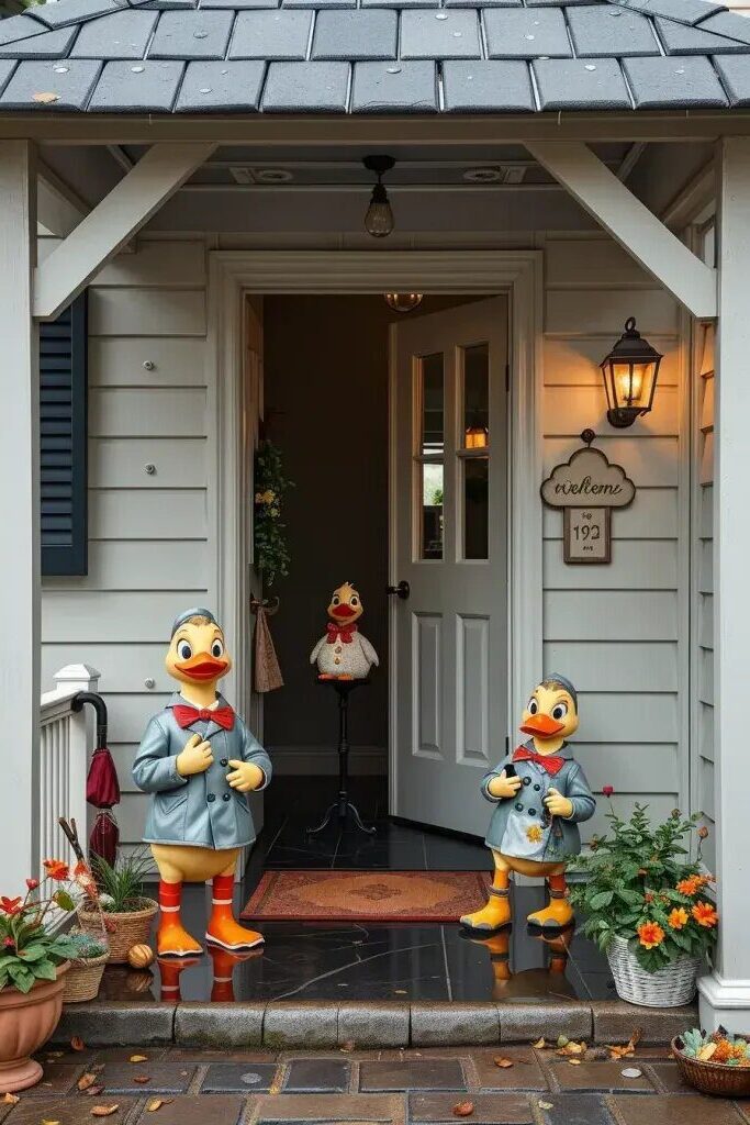 Ducks Dressed in Quirky Rain Gear