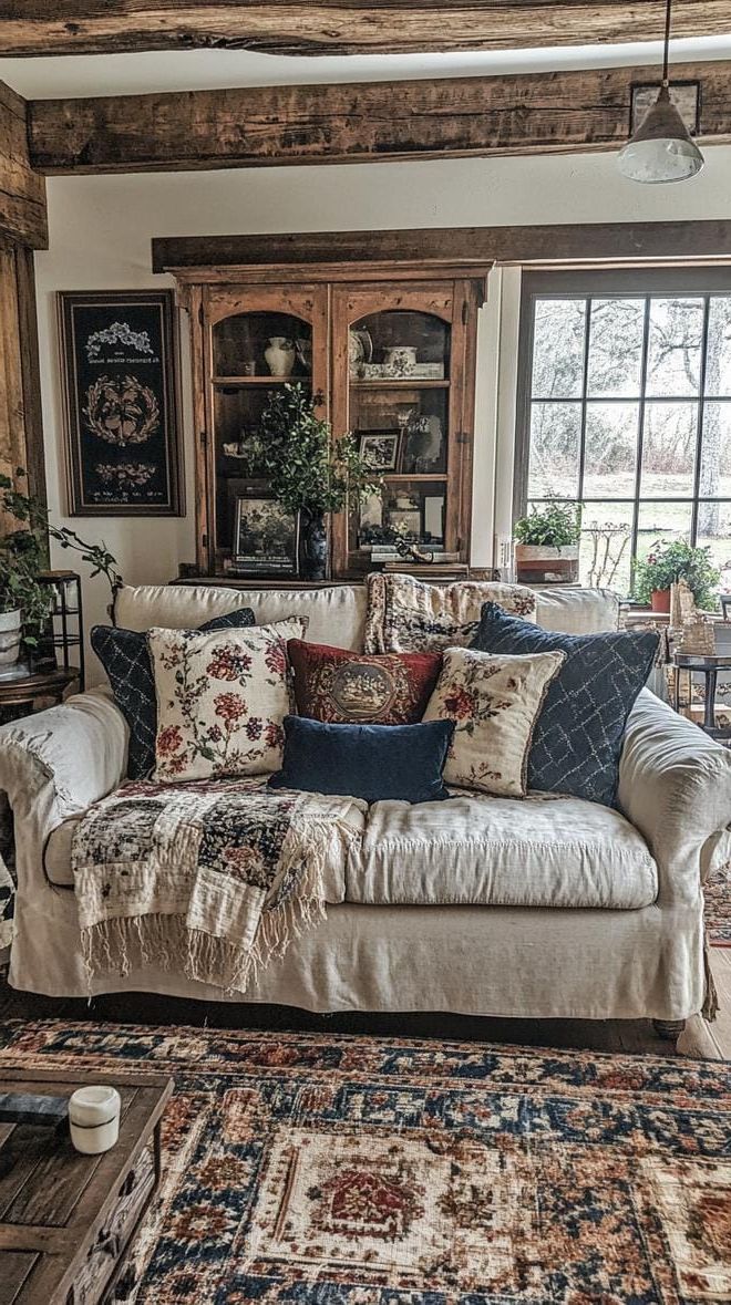 19. Vintage Jewel-Tone Layered Comfort Ideas