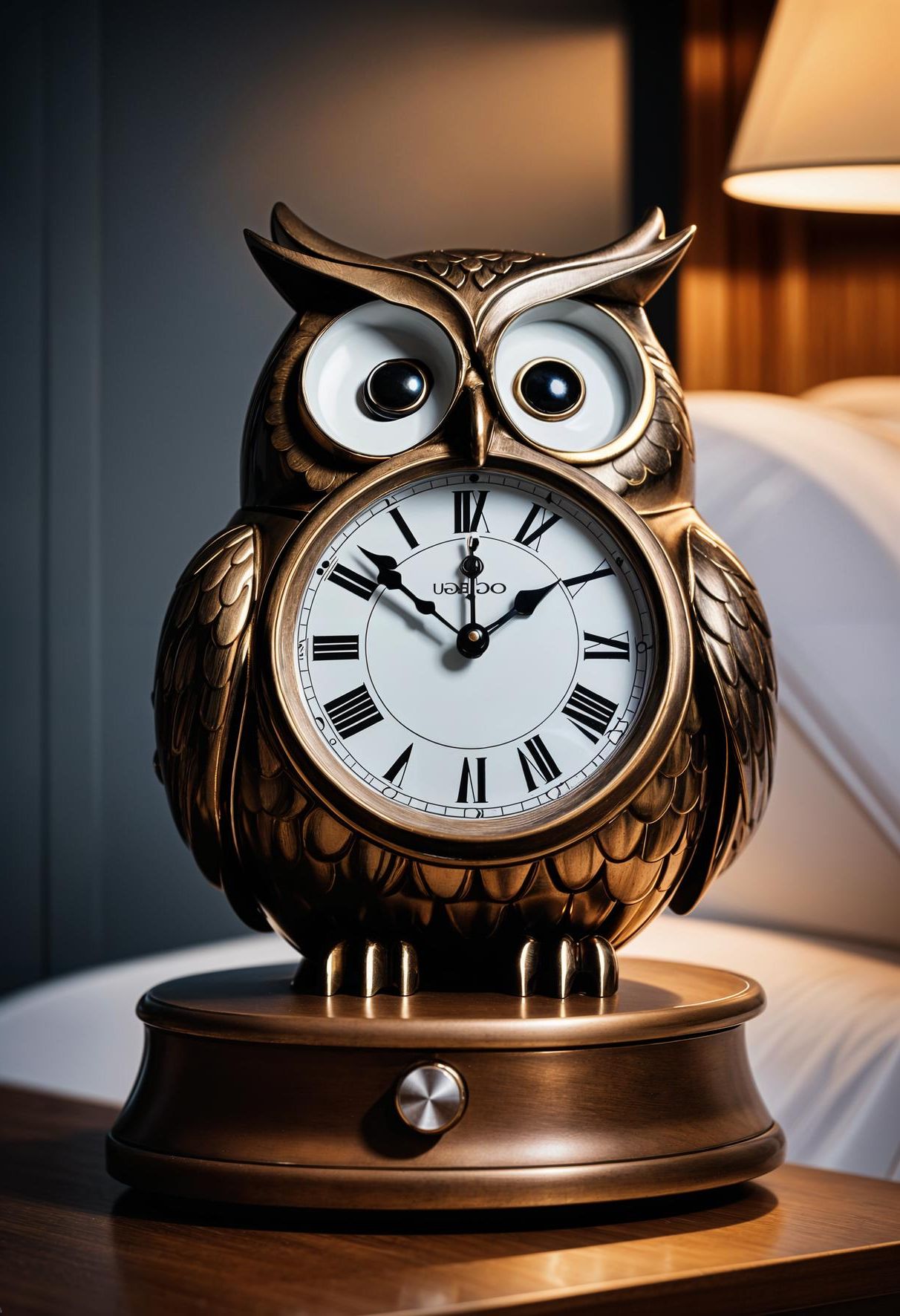 27. Owl-Shaped Nightstand Clock Decor