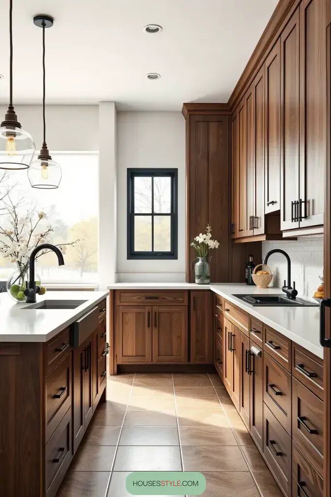 Pairing Matte Black Fixtures With Warm Wood