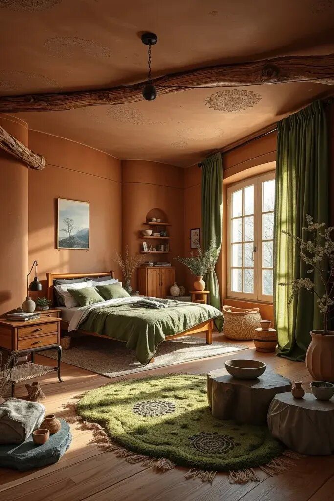 Muted Moss and Clay Bedroom Ideas