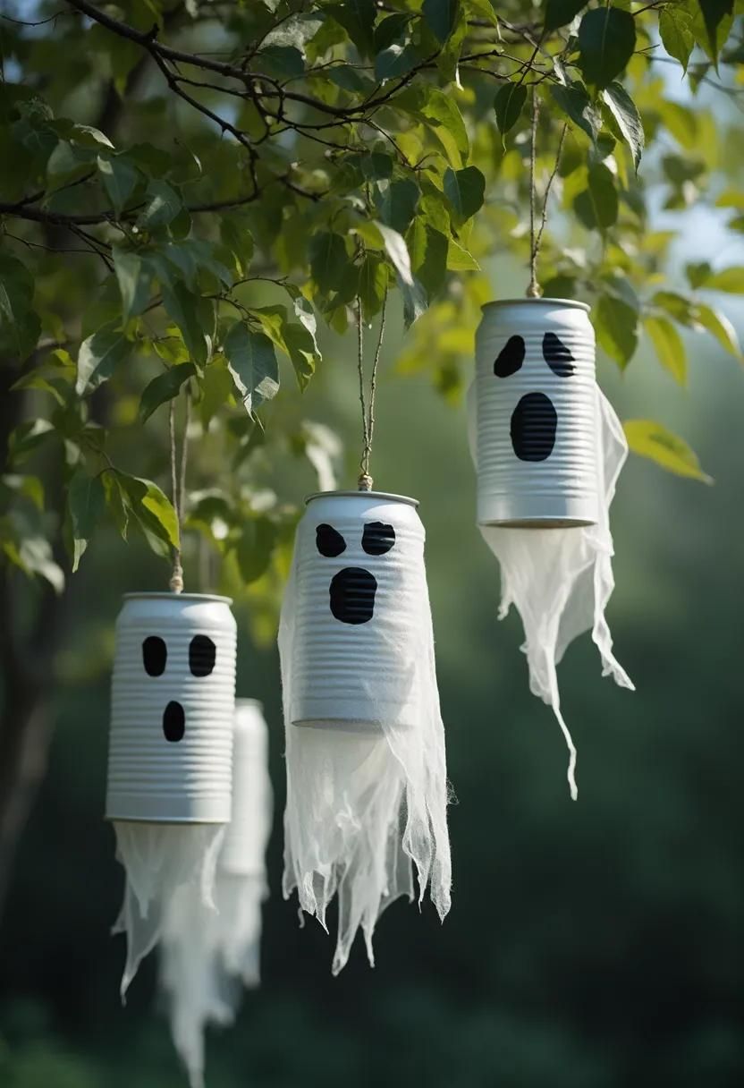 8. Spooky Hanging Spirit Can Decor