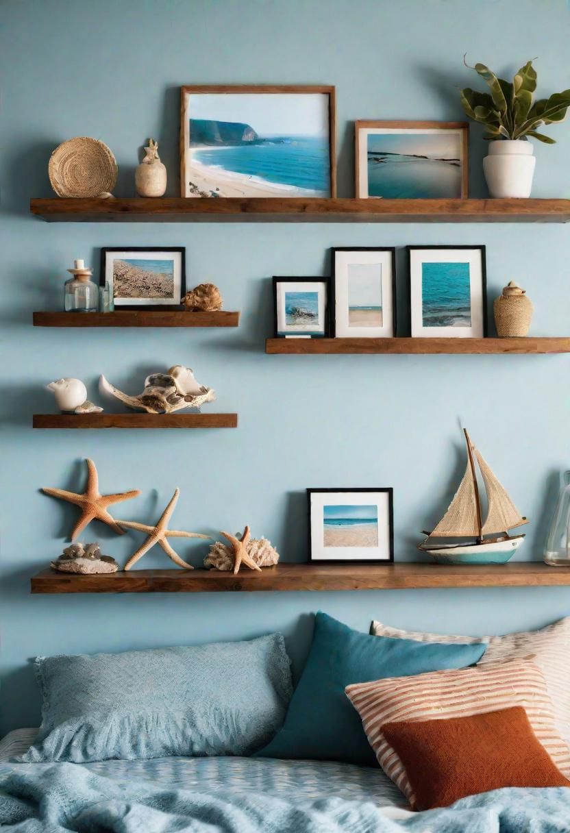 32. Displaying Beach Memories on Shelves