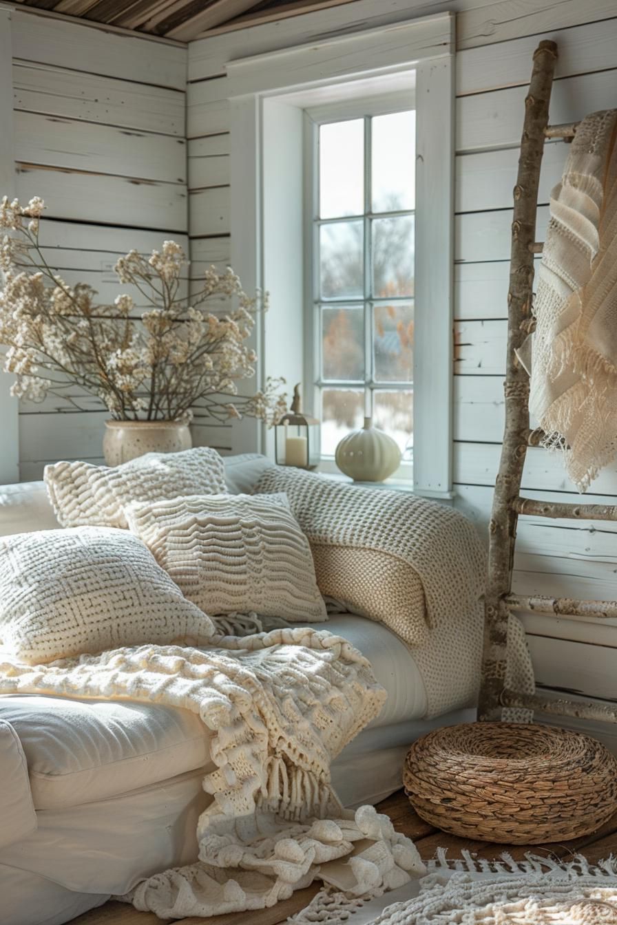 11. Decorative Ladder and Throw Blanket Styling - photo 2