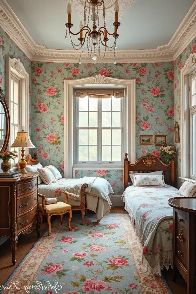 Floral Wallpaper for a Vintage Bedroom Mood - photo 2