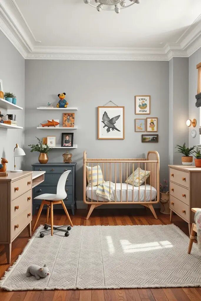 20- Blending Vintage and Modern Kids Decor
