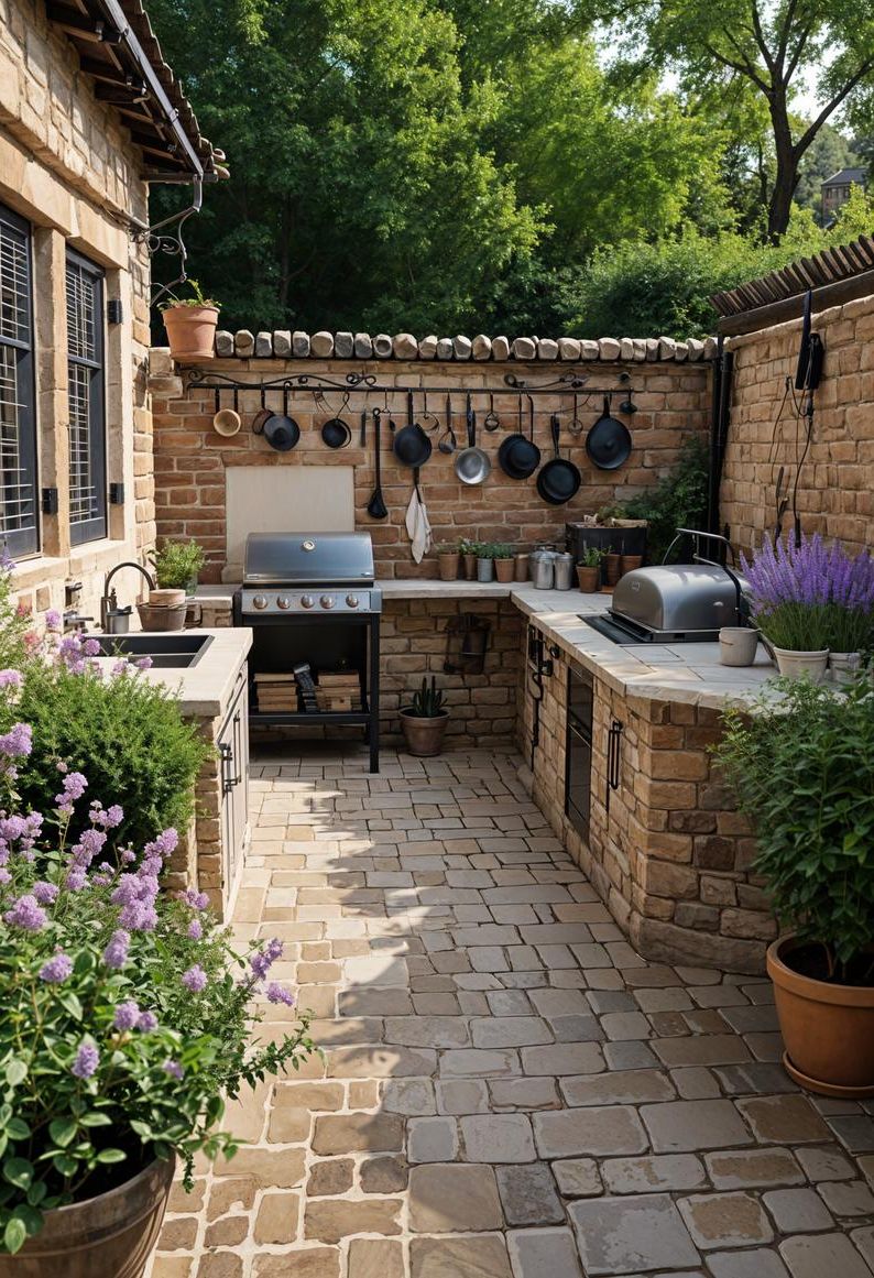 16. Countryside French Patio Kitchen