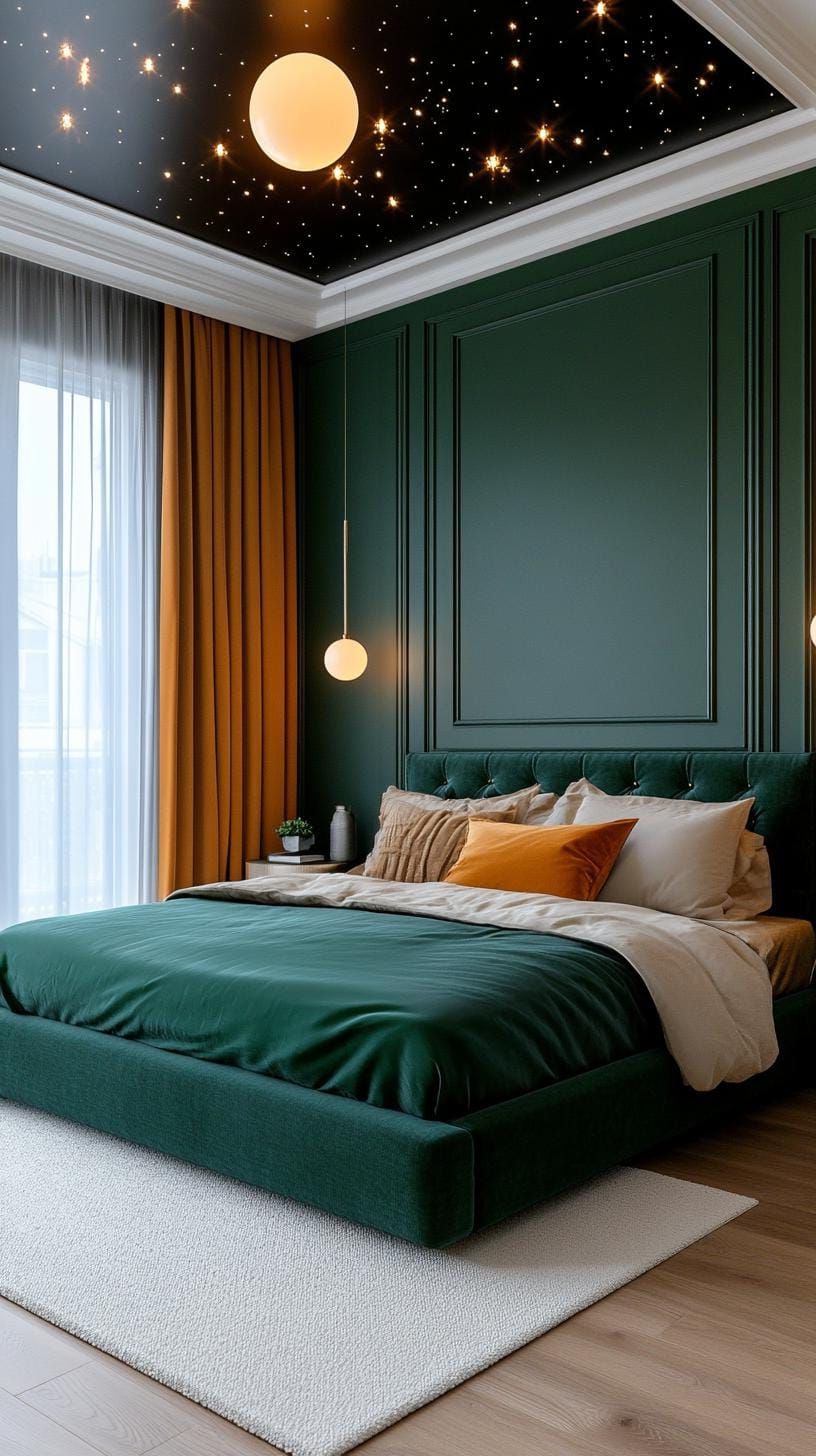 17. Celestial Night Green Bedroom - photo 3