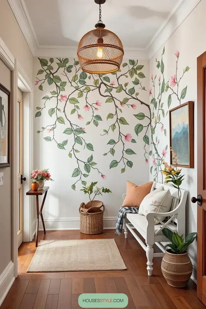 Pairing a Painted Accent Wall with Stylish Entryway Benches - photo 2