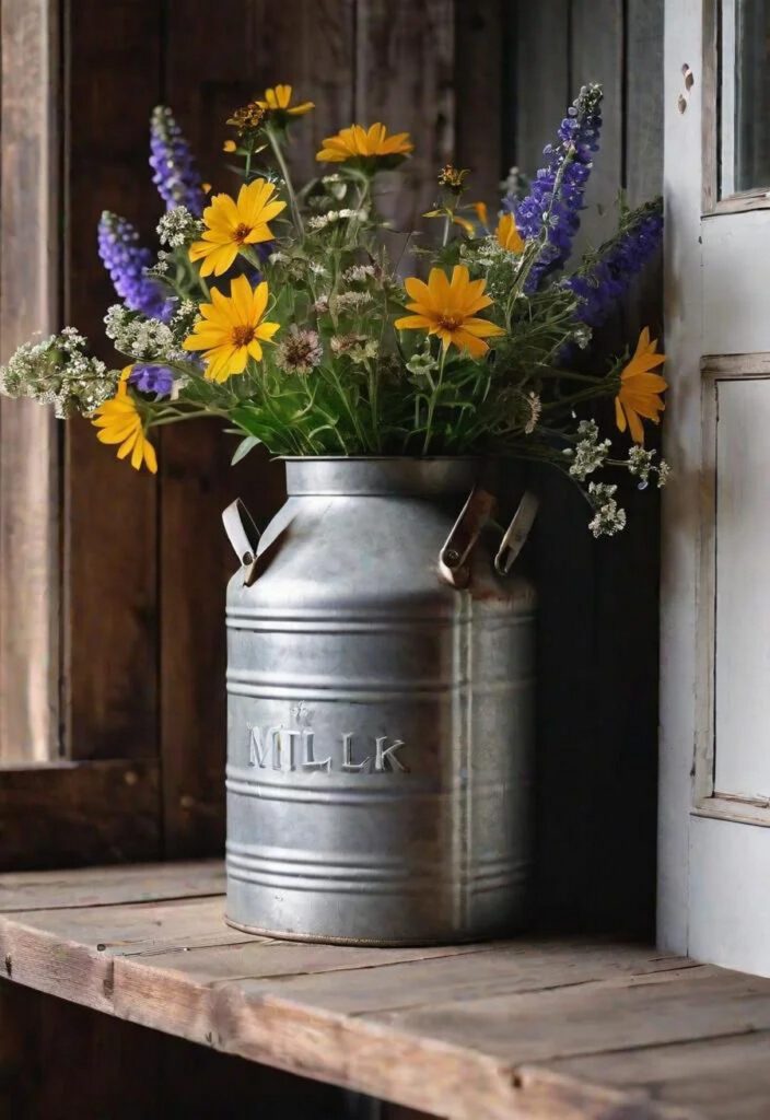 22. Using Milk Cans as Vases