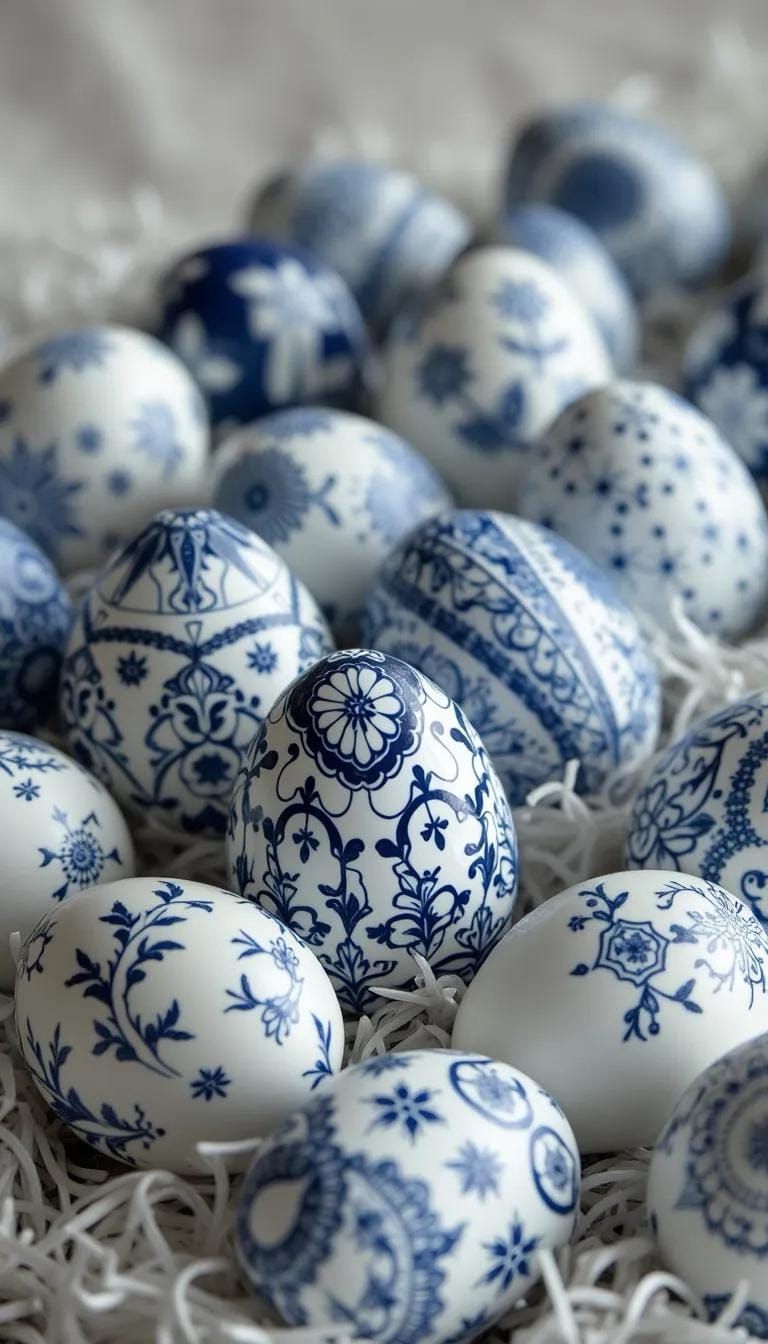 10. Porcelain-Look Blue And White Eggs - photo 2
