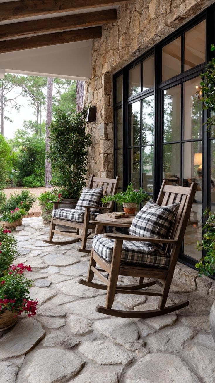 19. Stone Floors and Rocking Chairs on a Patio