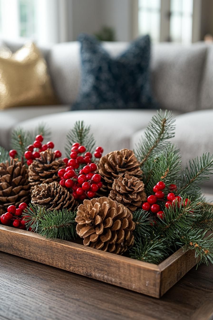 2. Rustic Pinecone Table Centerpiece