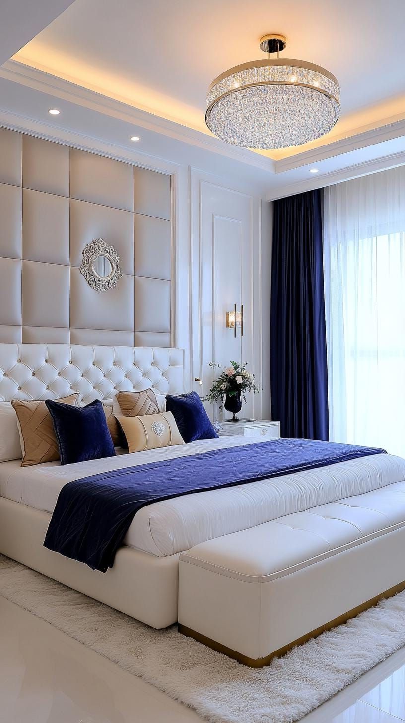 15. Glamorous Bedroom With Crystal Fixtures - photo 4