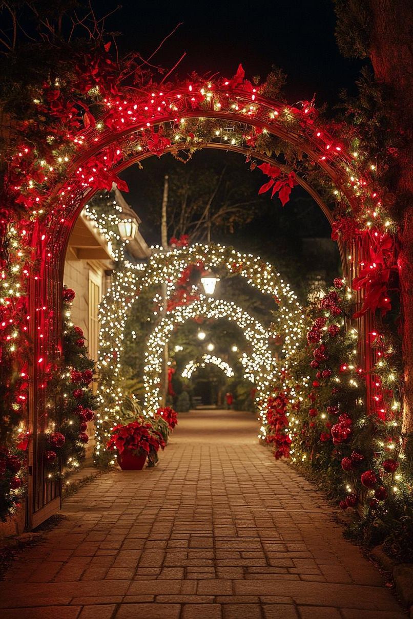 10. Mistletoe Lighted Archway Ideas