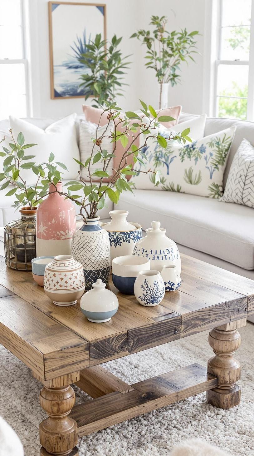 14. Slip Pottery Centerpiece on Wood Table - photo 2