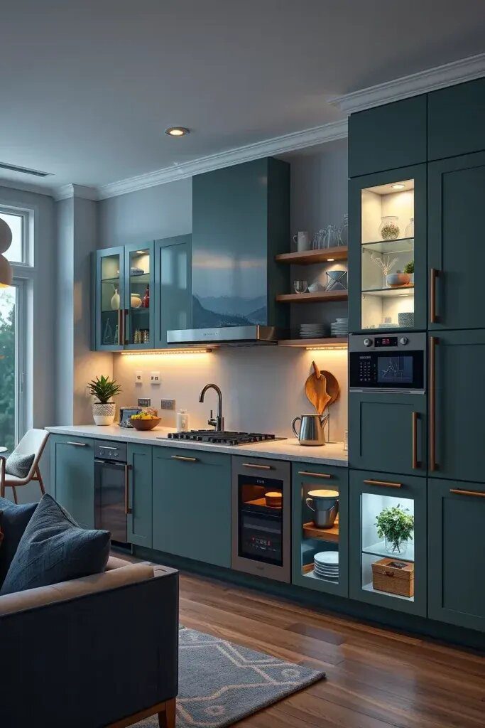 Calming Sage and Blue LED Lighting Ideas