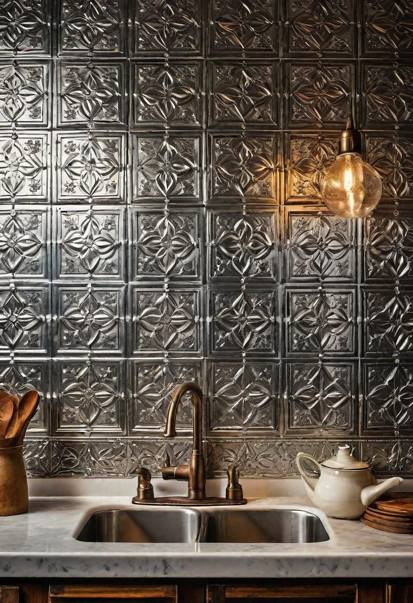 9. Vintage Tin Backsplash Tiles
