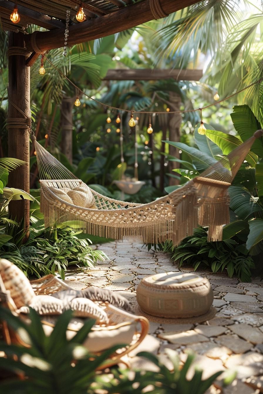 4. Boho Macramé Hammock Chairs