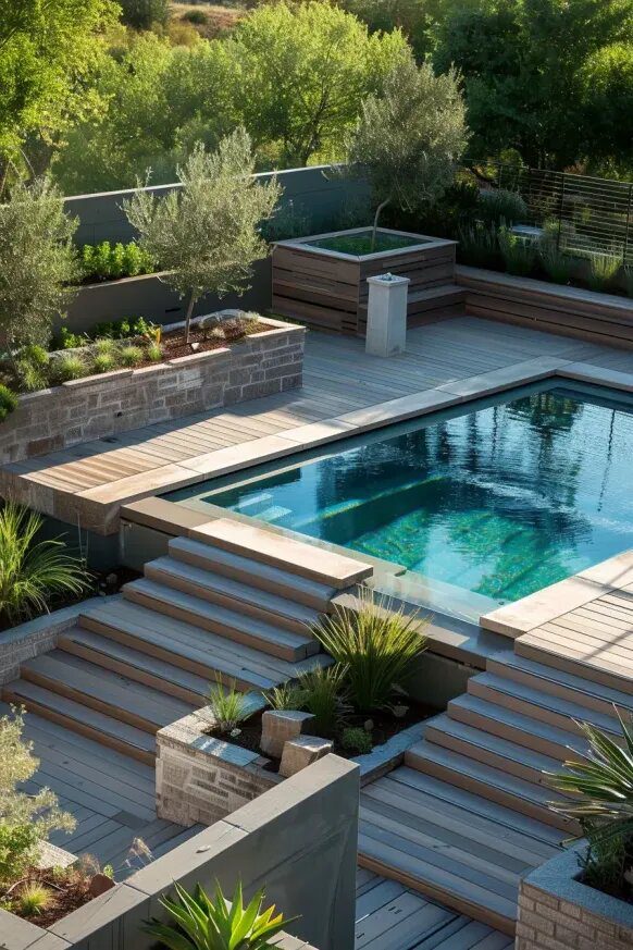 Stylish Above Ground Pool Oasis