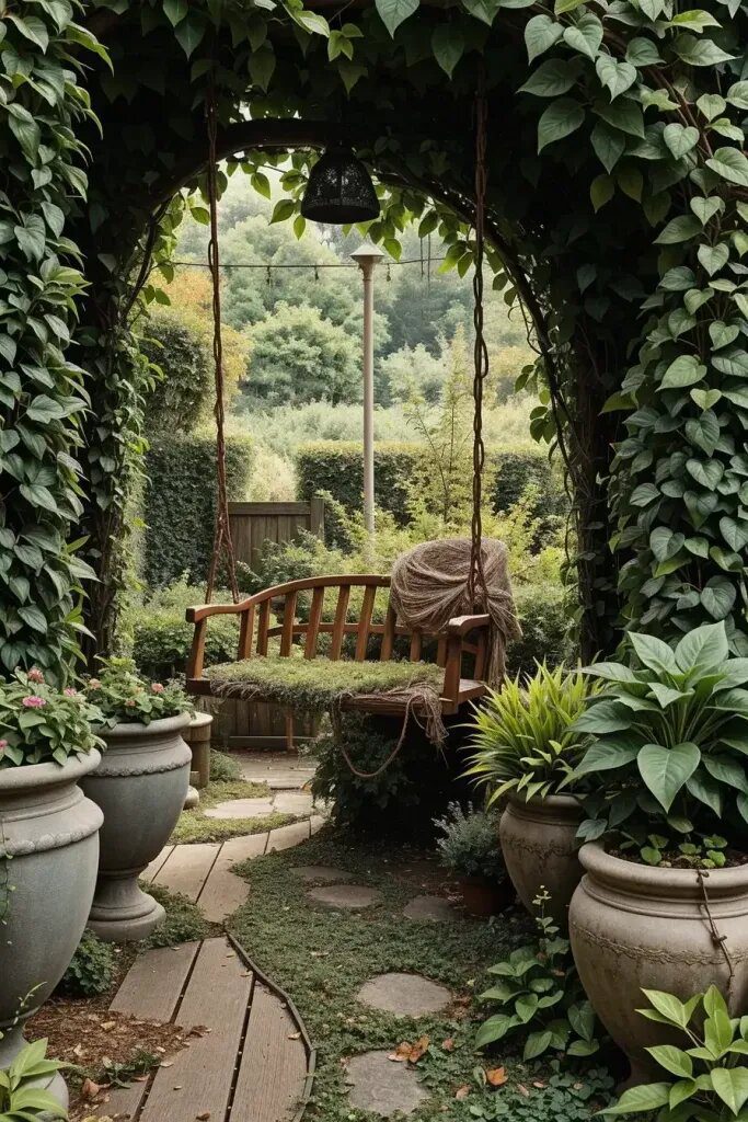 Hidden Garden Swings Tucked Into Greenery - photo 2