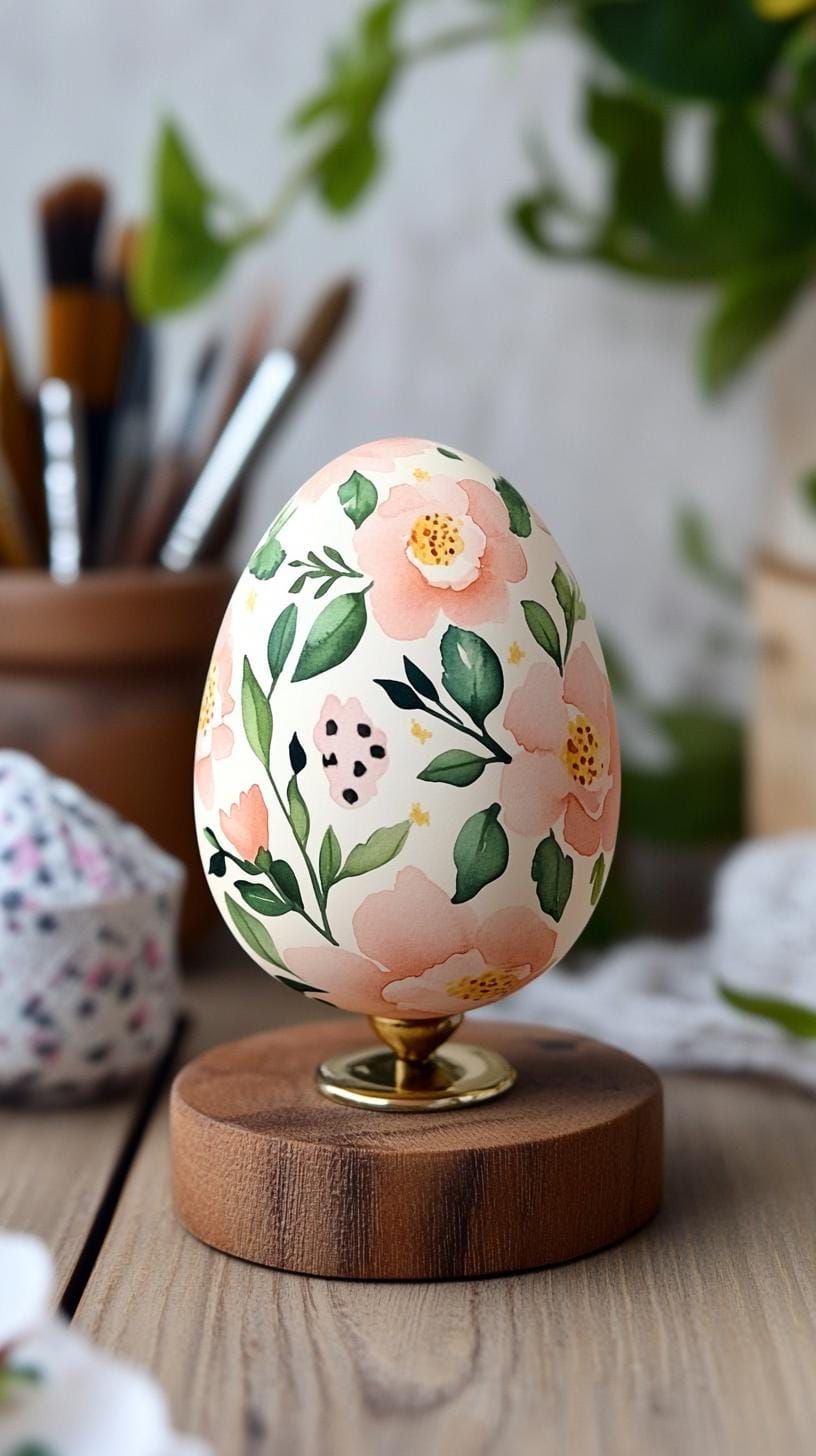 14. Soft Watercolor Floral Painted Eggs - photo 3