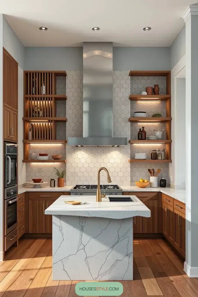 Modern Kitchen Design: Adding Style with Geometric Shapes and Sleek Lines