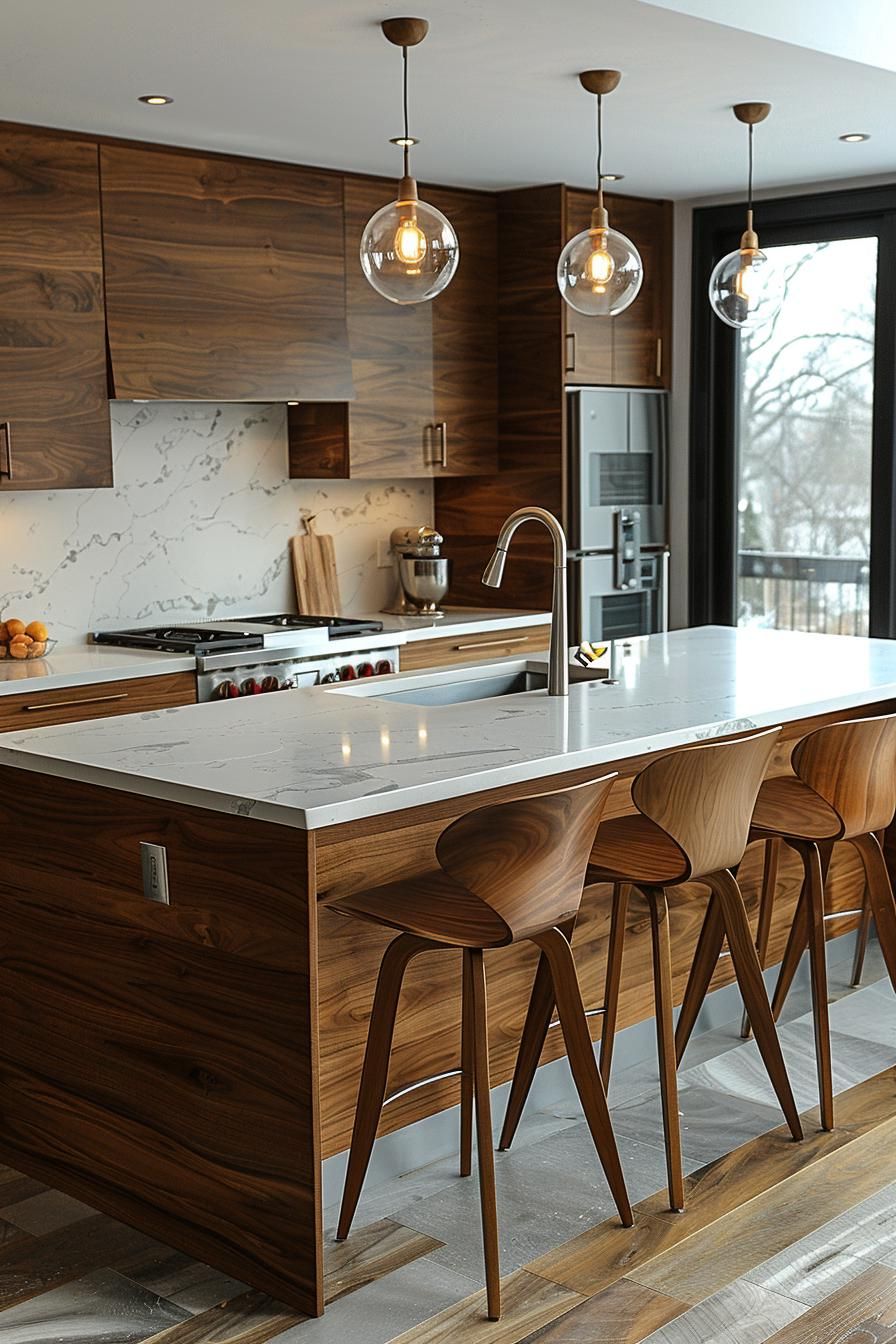 1. Walnut and White Quartz Combo