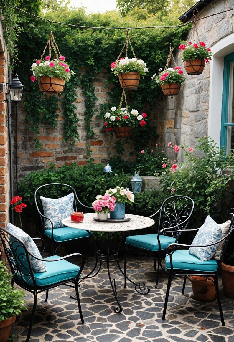 14. Vintage Cobblestone Patio Ideas