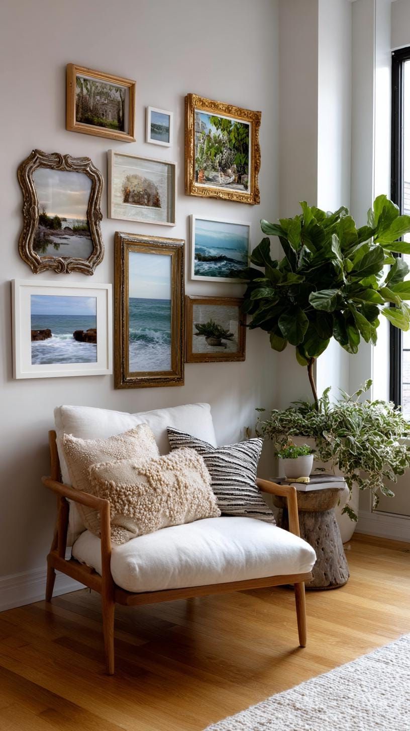 2. Vintage Frame Charm with Mismatched Prints