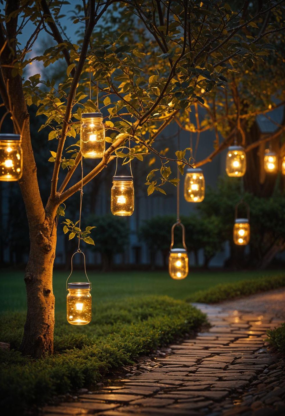 12. Solar-Powered Mason Jar Lights
