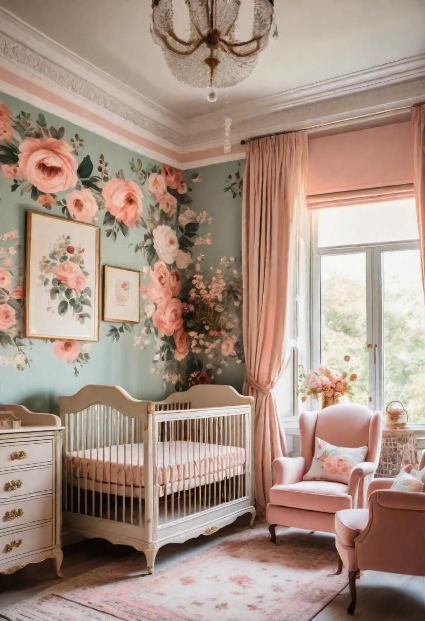 3. Vintage Floral Garden Nursery Style