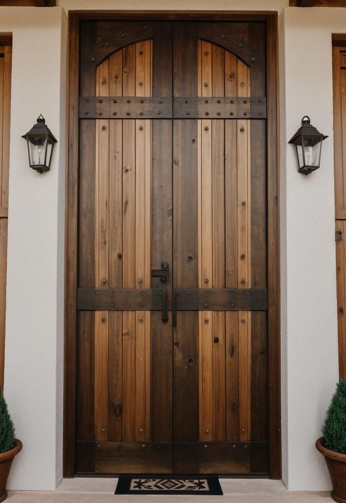 1. Rustic Reclaimed Wood Door Ideas