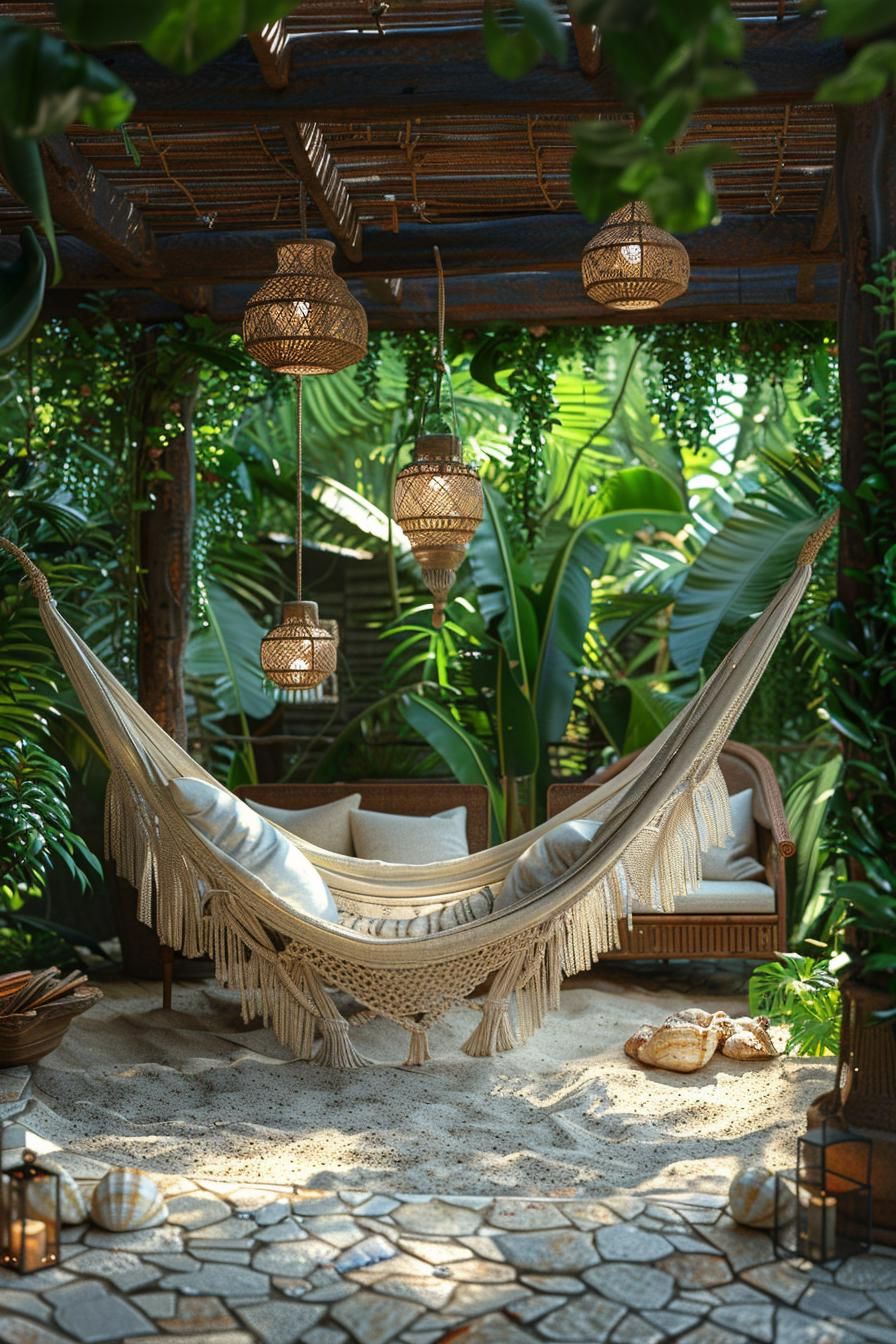 21. Coastal-Themed Garden Escape